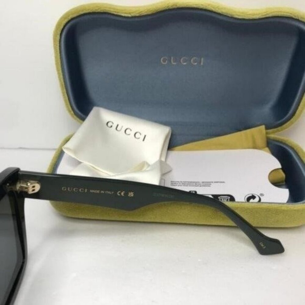 💯BRAND NEW GUCCI GG0962S 009 Black/Green/Grey Unisex Sunglasses - Picture 4 of 11